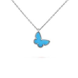 luxurious Jewellery necklaces designer diamond Two butterfly Pendant necklace for women gold Red Bule White Shell platinum pendants 1698276