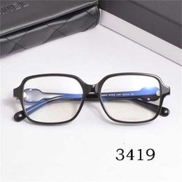 58% Sunglasses New High Quality Xiaoxiang Same Style Small Box 3419 Plate Eyeglasses Frame Can Be Equipped with Myopia Flat Anti Blue Light Glasses