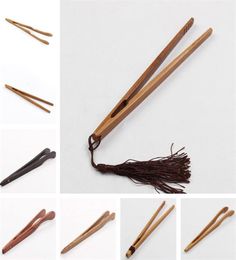 Natural Bamboo Tea Clip Handmade Tea Tweezer Chinese Wooden Kongfu Tea Tools Multifunction Bacon Salad Sugar Food Toast Tongs1215755