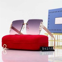 10% OFF Wholesale of New frameless women's cut edge square gradient sunglasses fashionable glasses