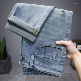 Men's Jeans Spring Men Ripped Hole Hip Hop American Scratch Denim Destroyed Pants Streetwear Harajuku Casual Cotton Cowboy Trousers