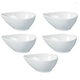 Plates Ceramic Soy Sauce Bowls Set: 5Pcs Small Porcelain Side Dipping Dishes Kitchen Sushi Salad Dessert Condiment Seasoning Appetiser