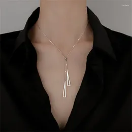 Pendant Necklaces Clavicle Chain Necklace Geometric Trendy Tassel Sweater For Women Men Triangle Metal Adjustable Gift