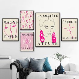 Nordic Abstract Art Matisse Poster Picture Red Theme Wall Painting Canvas Office Living Room Bedroom Home Decor Mural 240106