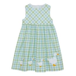 Girl's Dresses Little Maven 2024 Baby Girl Summer Dress Cute Rabbit Blue Sleeveless Dress Cotton Comfortable for Children Aged 2 to 7L2405