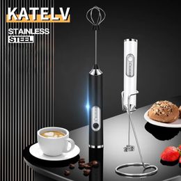 Electric Milk Foamer Blender Wireless Coffee Whisk Mixer Handheld Egg Beater Cappuccino Frother Mixer USB Portable Kitchen Tools 240106