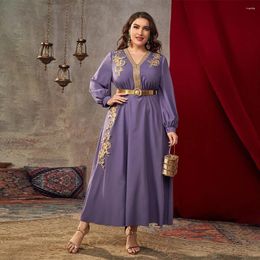 Ethnic Clothing Plus Size 4XL Abaya Women Muslim Long Maxi Dress Turkey V-neck Kaftan Dubai Islam Party Evening Jalabiya Gown Moroccan