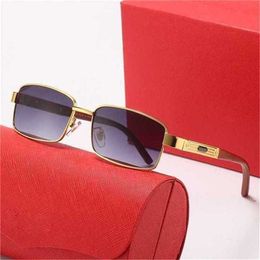 26% OFF Sunglasses new Metal full-frame wooden leg sun flat dark men's and women's business fashion casual glassesKajia New
