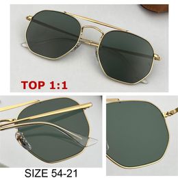 new Top quality Men's Sunglass Unisex Style Metal frame UV400 flat Lens Vintage hexagonal Square gradient gafas Oculos De Sol260V