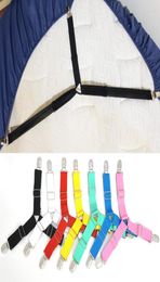 Bed Sheet Clips 4 Pcs Adjustable Triangle Bed Antislip Button Multi Function Adjustment Buckles Mattress Fastener Holder Grippers7666152