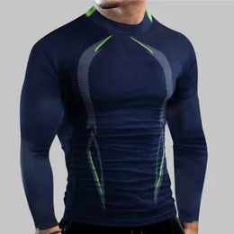 Men's T Shirts Men Love Handles Male Autumn And Winter High Elasticity Breathable Sports Tight Long Sleeve Pattern Print Fitness Top