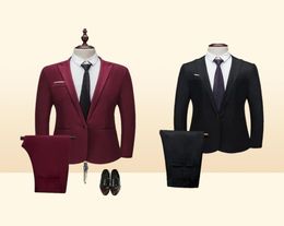 Brand Men Suit Fashion Solid Suit Casual Slim Fit 2 Pieces Mens Wedding Suits Jackets Male Plus Size 3XL4433975