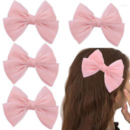 Hair Accessories 2pcs Pink Chiffon Bow Clip For Girls Handmade Hairpins Barrettes Baby Delicate Hairgrips Headwear