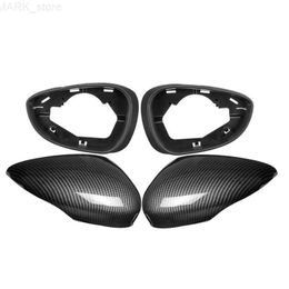 Car Mirrors Car ABS Carbon Fibre Rear View Mirror Cover + Wing Mirror Frame for Ford Fiesta MK7 2008 -L24014