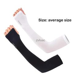 Arm Leg Warmers Fingerless Gloves 1 Pair Unisex Summer Ice Silk Cooling Sleeves Cover Outdoor Sports Running Fishing Cycling Driving UV Sun Protection YQ240106