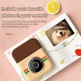 Kids Instant Printing Camera Dual Lens Print HD Video Recording with Thermal Po Paper Boys Girls Birthday Gift 240106