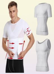 Mens Body Shaper Compression Shirts Abdomen Shapewear Tummy Slimming Sheath Gynecomastia Shapers Corset Waist Trainer Fajas Tops136415816