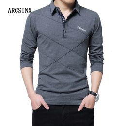 ARCSINX 5XL Polo Shirt Men Plus Size 3XL 4XL Autumn Winter Brand Men's Long Sleeve Casual Male Mens polo Shirts 240106