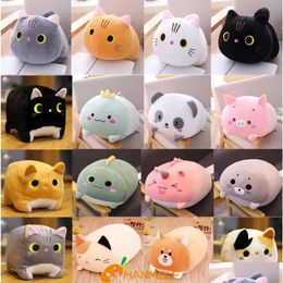 Party Favor Party 2030Cm Kawaii Animal Doll P Toy Small Soft Dinosaur Pig Emotion Cat Panda Frog Seal Hamster Pie Peluche Pillow Gift Dhfbj