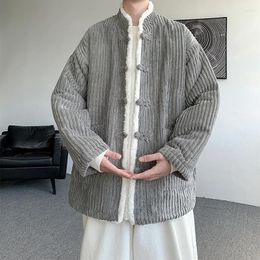 Ethnic Clothing 2024 Autumn/ Winter Sinicism Men Thickened With Cotton Vintage Disc Buckle Traditional Tang Dress Hanfu Cotton-padded Jacket