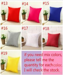 Solid Pure Color Pillow Case 4545cm Cushion Cover Office Chair Sofa Throw Pillowcase Home Wedding Birthday Gift9543875