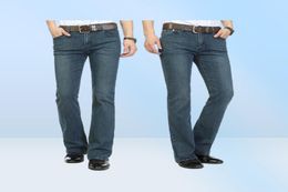 Jeans intero da uomo con taglio a stivaletto, fondo a campana semisvasato, nero, primavera e autunno, pantaloni a corpo2685581
