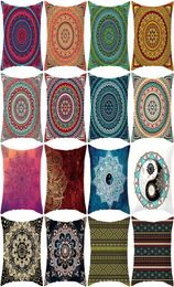 Boho Style Print Pillow Cover Mandala Pattern Pillow Case Soft Peach Skin Sofa Cushion Cover Bohemian Pillow Cover 40 Designs VT088785183