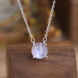 Chains Amazon's -selling Elliptical Moonlight Stone Pendant Necklace For Female Niche Design Fashionable And Versatile Jewellery