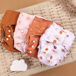 Happyflute 4PcsSet EcoFriendly Cloth Diaper Ecological Reusable Baby Diapers 240105