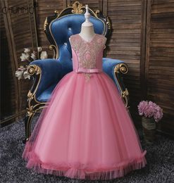 Fancy Princess Party Dresses for Girls Long Sleeveless Flower Party Ball Gown Evening Dresses Kid Prom Wedding Children Dress 21031563475