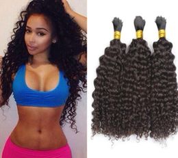 Mongolian Kinky Curly Bulk Hair 100g Afro Curly Bulks Human for braiding2578063