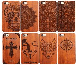 Retro Nature Wood Engraved Phone Cases for Iphone 7 8plus XR XsMax 11 12 13 14 Pro Max Samsung Note 10 S20 Shockproof Slim Bumper 4833102