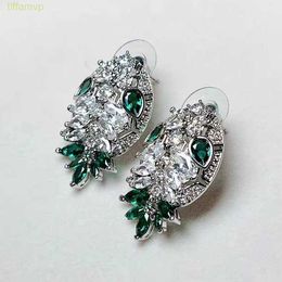 Zqjo Designer Luxury Jewellery Bvlger B-home Charm Light Green Eyed Snake Head with Micro Set Zircon Stone Female 925 Silver Needle Style Earrings