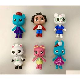 Action Toy Figures 6Pcsset Gabby Dollhouse Figure Toys Pvc Cartoon Model Dolls For Kid Birthday Gift 240105 Drop Delivery Gifts Dhld2