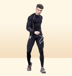 Men Gym Bodybuilding Compression Tight Long Pants Black Trousers Joggers Mallas Hombre Fitness Running Pants 2xu7899270
