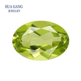 Natural Gemstone Original Real Peridot Stone Gemstone Oval Shape Facetted Cut Size 3x4~10x14mm For DIY Jewelry 240105