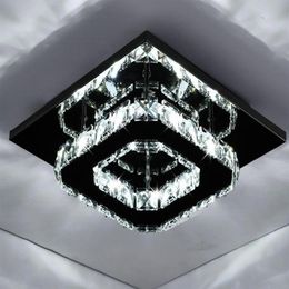 Kare Kristal Tavan Işığı Modern LED 20 cm Giriş Tavan Lambası Hall Koridor Oturma Odası Yatak Odası Ev Aydınlatma256Q