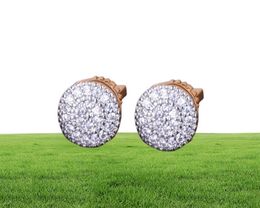 New 8mm Round Stud Earring for Men Women039s Charm Ice Out CZ Stone Rock Street Three Colors5745748