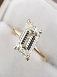 2021 Fashions Women Sterling Silver 925 Jewellery Classic Engagement Ring Emerald Cut Diamond Ring3886434