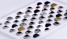Band Rings Rings 20pcs lot Square Classic Metal Men Matte Smooth For Women Fashion Jewelry Party Gifts Whole Bulk Lots 2212069562279