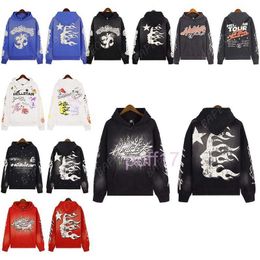 Hellstar Hoodies Men's Sweatshirts High Street Hooded Harajuku Y2k Stranger Things Lose Warm Pullover Sweatshirt Loose Hip Hop Hoody SUO3