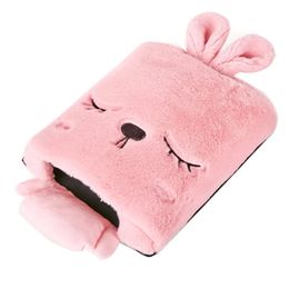 Cartoon Pink Rabbit USB Heated Mouse Pad Animals Cute Lady Warmer Hands Office Winter Mouse Mat For Women Working Dropship 240105