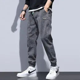 Men's Jeans Stylish 2024 Spring And Autumn Elastic Waist Loose Drawstring Sports Harem Work Boyfriend Pants Casual Trousers