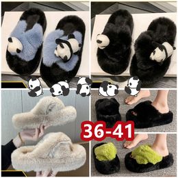 Platform Designer sandals fur slippers sliders woman sandal warm home shoe casual 4-7cm comfort