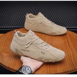 Mens Ankle Boots Casual Loafers Oxfords Shoes Solid Colour Sewing Style Vintage Leather Hand Stitching Daily Work Office Sneakers 240105