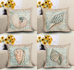 18039039 Ocean Style Cushion Covers 4 Types Conch Shell Cotton Throw Pillow Case Home Decorative Sofa Cushion Cover Pillowca7468720