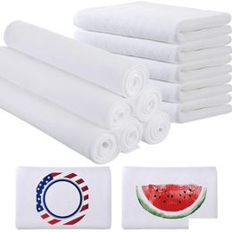 Towel New Sublimation Blank Beach Cotton Large Bath Soft Absorbent Dish Drying Cleaning Kerchief Home Bathroom Drop Delivery Home Gard Dhbzo