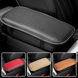 Arm Leg Warmers Other Interior Accessories Soft PU Leather Car Armrest Pad Breathable Ice Silk Cover Height Mat Centre Cushion Seasons Universal F G5Q3 YQ240106