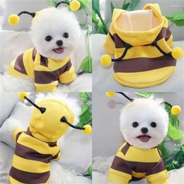 Dog Apparel Cat Holiday Cosplay Warm Clothes Puppy Cute Hooded Coat Pet Bee Costume Hoodies