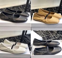 the row Ballet Flats Designer Dress Shoes Square flats Boat Shoes casual Dance shoes Women with box